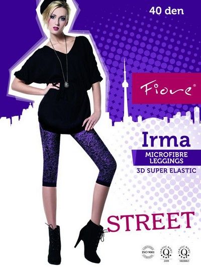 3/4-leggings i microfiber med blommigt m