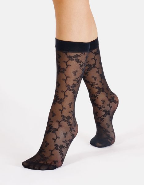 Cette - Tunna sockor med blommönster