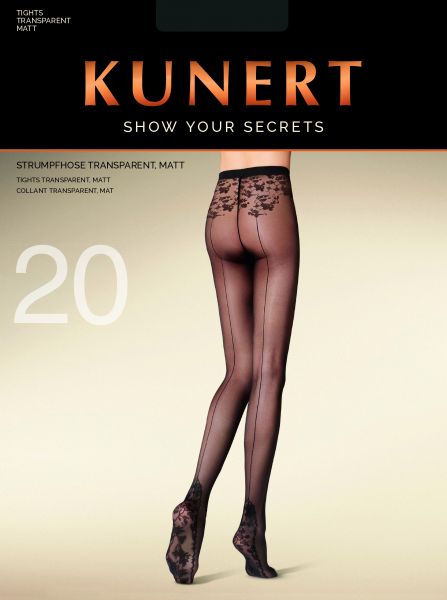 Kunert Show Your Secrets - Blommig strumpbyxa med söm på baksidan Secret Trace