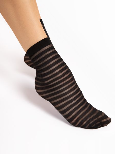 Fiore - Tunna sockor med randmönster, 20 denier