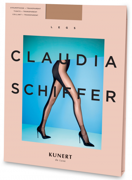 Claudia Schiffer Legs KUNERT de Luxe Style No. 7 - Tvåfärgad strumpbyxa med förföriskt mönster