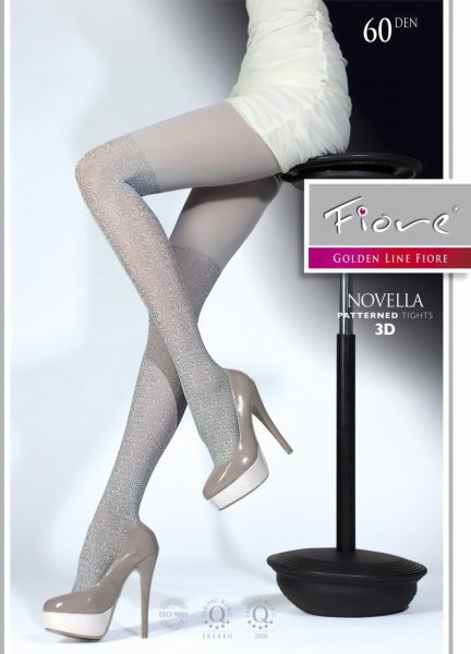 Fiore Strumpbyxor med floralt moenster i overknee-look Novella 60 den
