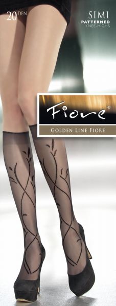 Fiore Knaestrumpor med floralt moenster Simi, 20 DEN