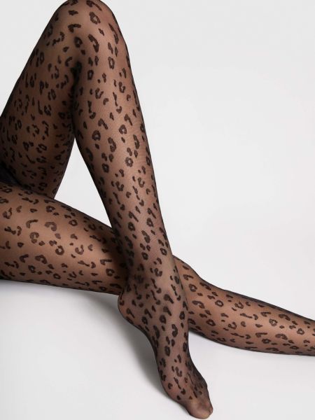 Fiore - Tunn strumpbyxa med leopardmönster, 20 denier