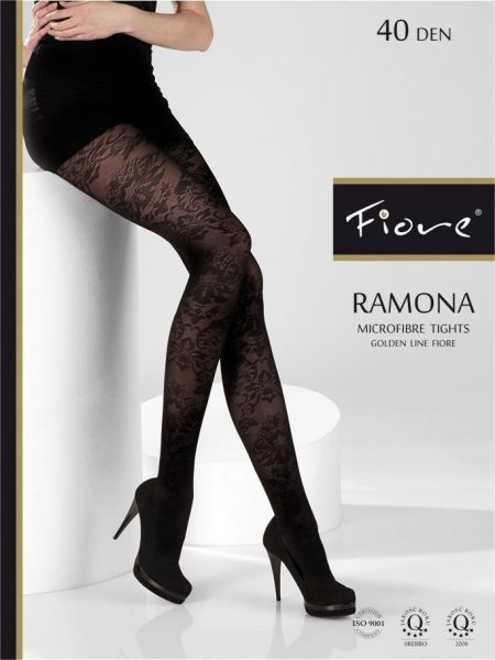 Fiore Strumpbyxor i microfiber med blommigt moenster Ramona 40 den