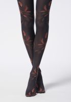 Ogenomskinliga strumpbyxor med tvåfärgat floralt mönster i vackra höstfärger från Oroblu Ogenomskinliga strumpbyxor med tvåfärgat floralt mönster i vackra höstfärger från Oroblu