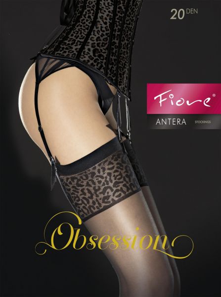 Eleganta stockings med leopard mönster Antera från Fiore, 20 DEN
