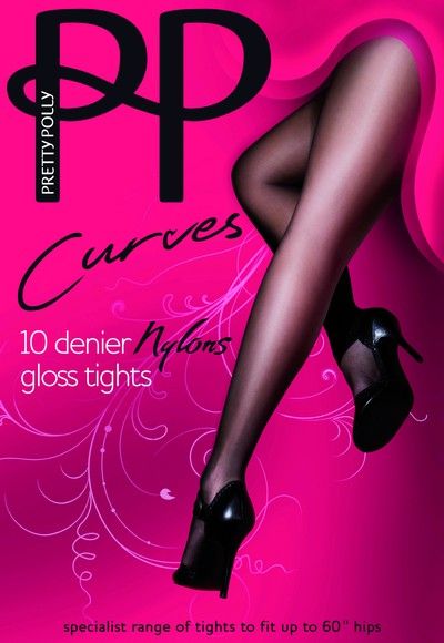 Glansig Plus Size strumpbyxa Curves Nylons 10 DEN fr