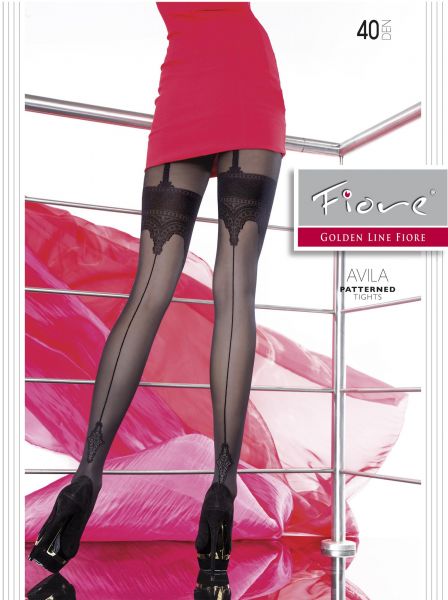 Blommiga strumpbyxor i stockings-look Avila från Fiore, 40 den