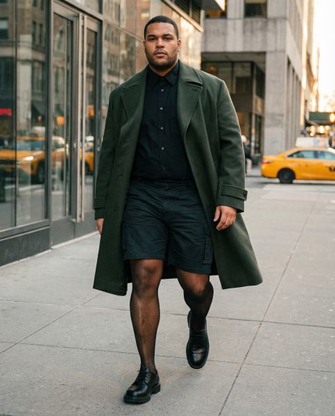 Transparent plus size strumpbyxa för män Classic 20 från Glamory