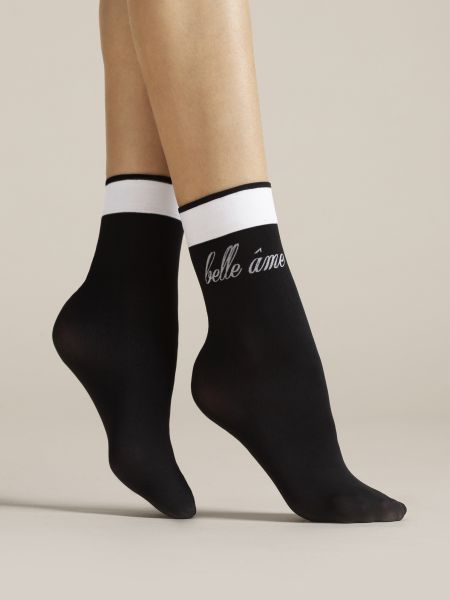 Fiore Belle Ame - Heltäckande svart-vita sockor
