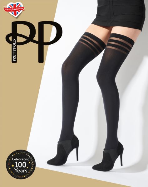 Släta heltäckande stay ups Banded Top Hold Ups från Pretty Polly