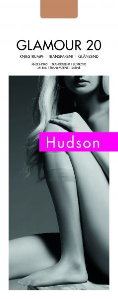 Släta, glansiga knästrumpor Glamour 20 från Hudson