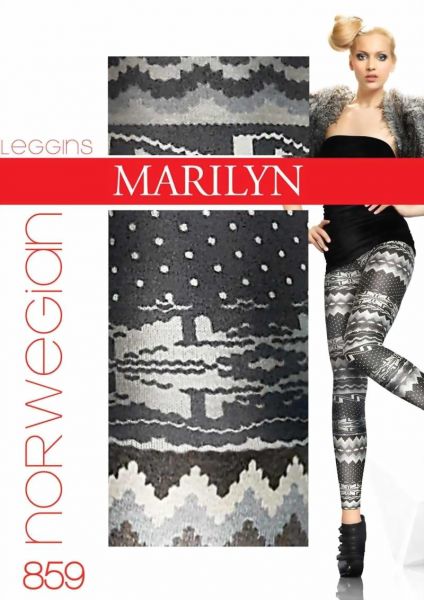 Marilyn Långa leggings med trendigt moenster Norwegian 100 DEN