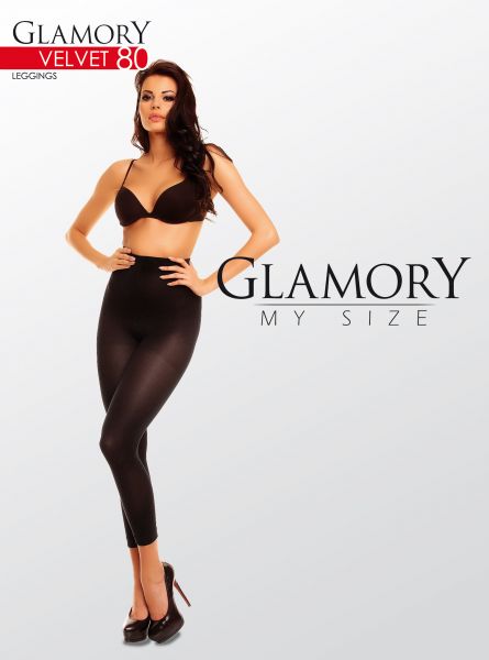 Heltäckande plus size legging utan mönster Velvet 80 från Glamory