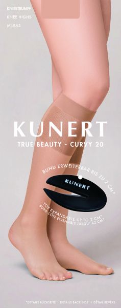 Kunert True Beauty Curvy 20 - Bekväma plus size knästrumpor