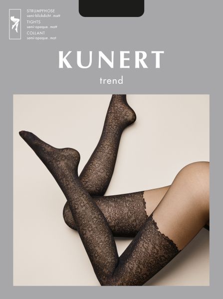 Kunert - Elegant strumpbyxa med spetsmönster i stay ups-look