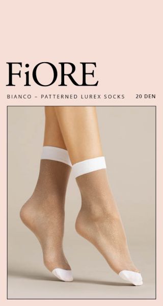 Fiore Bianco - Tunna sockor med Lurex-effect
