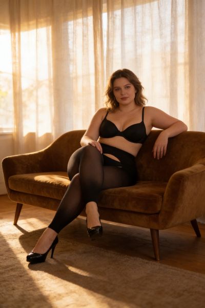 Heltäckande plus size legging ouvert 60 denier från Glamory