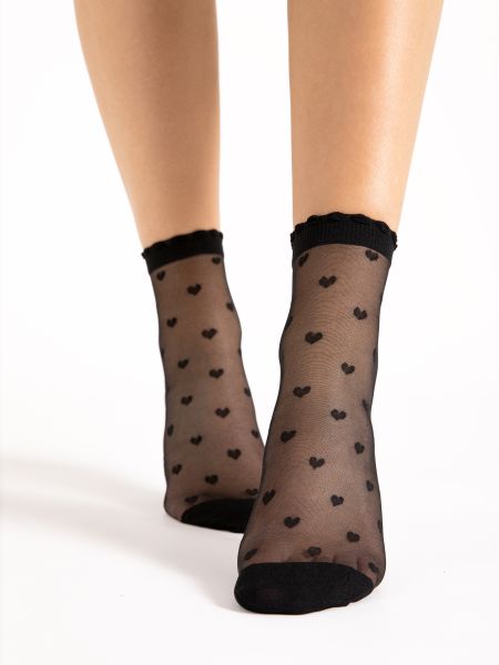 Tunna sockor med hjärtmönster 20 DEN från Fiore