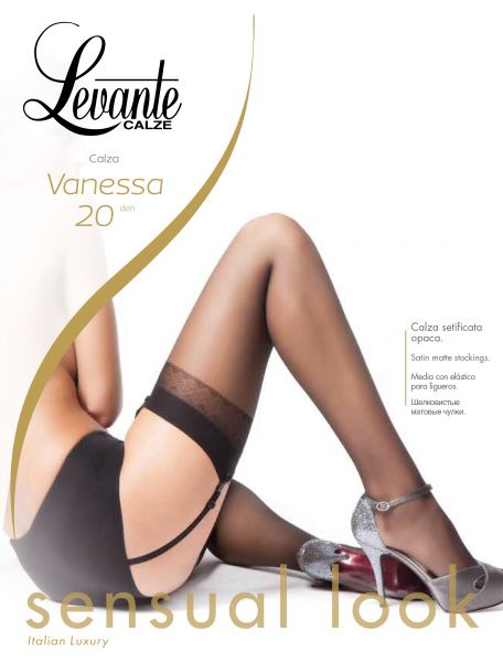 Levante - Klassiska stockings med dekorationsband Vanessa