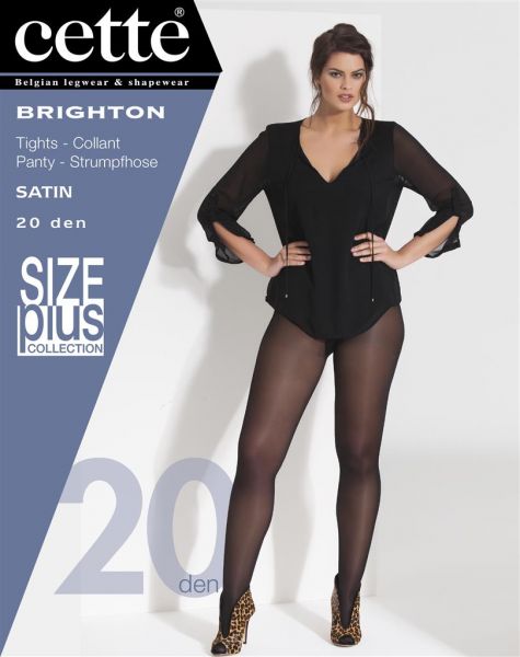 Cette Size Plus Collection - 20 denier plus size strumpbyxa utan mönster Brighton