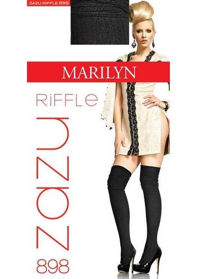 Overknees i bomull Zazu Riffle, 120 DEN