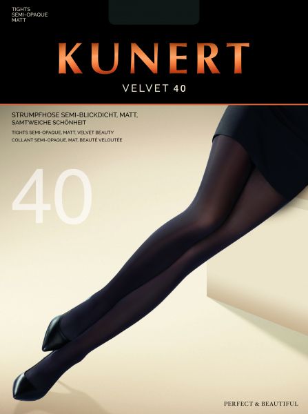 Semi-heltäckande strumpbyxa utan mönster Velvet 40 från Kunert