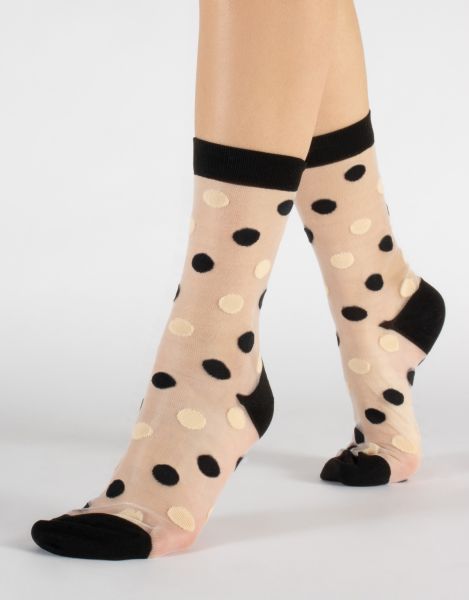 Cette - Nylonsockor med prickmönster