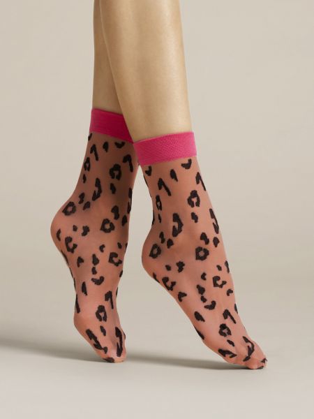 Tunna sockor med animal print från Fiore, 20 DEN