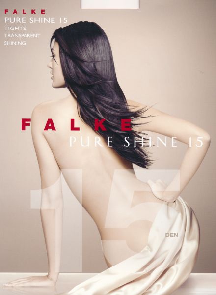 Falke Pure Shine 15 - Transparent glansig strumpbyxa utan mönster