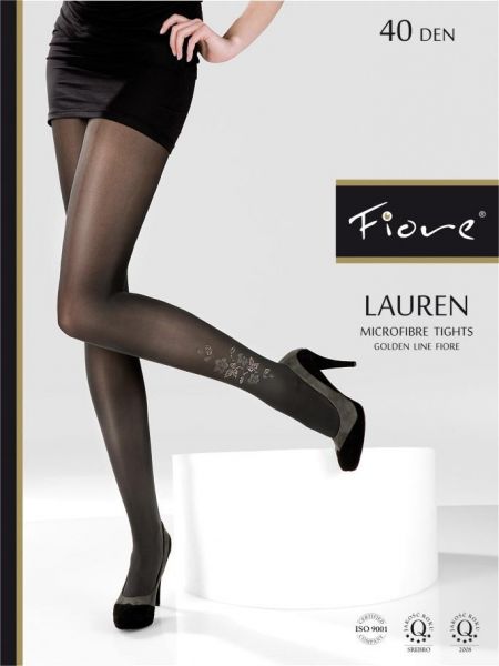 Fiore Strumpbyxor i microfiber med glansigt blommigt moenster Lauren 40 den