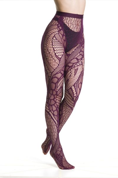 Trasparenze - Nätstrumpbyxa med lappmönster i spets-look