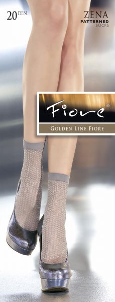 Fiore Eleganta tunna sockor med moenster Zena 20 DEN