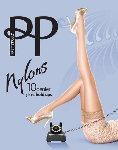 Glansiga stay ups Nylons 10 DEN fr